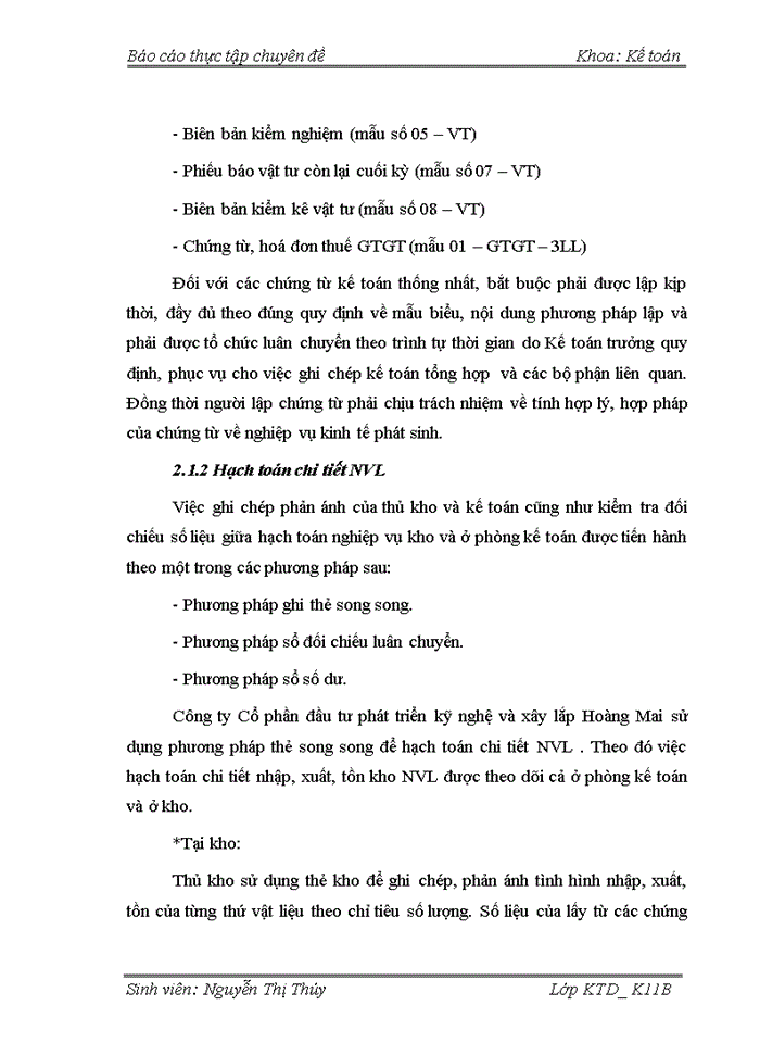 image for page Hoàn thiện kế toán nguyên vật liệu ở công ty Cổ phần đầu tư phát triển kỹ nghệ và xây lắp Hoàng Mai