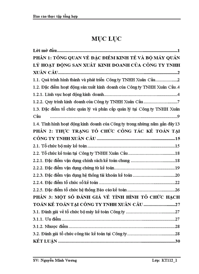image for page Thực trạng tổ chức bộ máy kế toán và công tác kế toán tại Công ty TNHH Xuân Cầu
