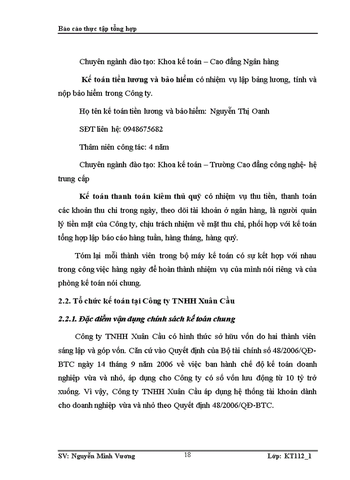 image for page Thực trạng tổ chức bộ máy kế toán và công tác kế toán tại Công ty TNHH Xuân Cầu