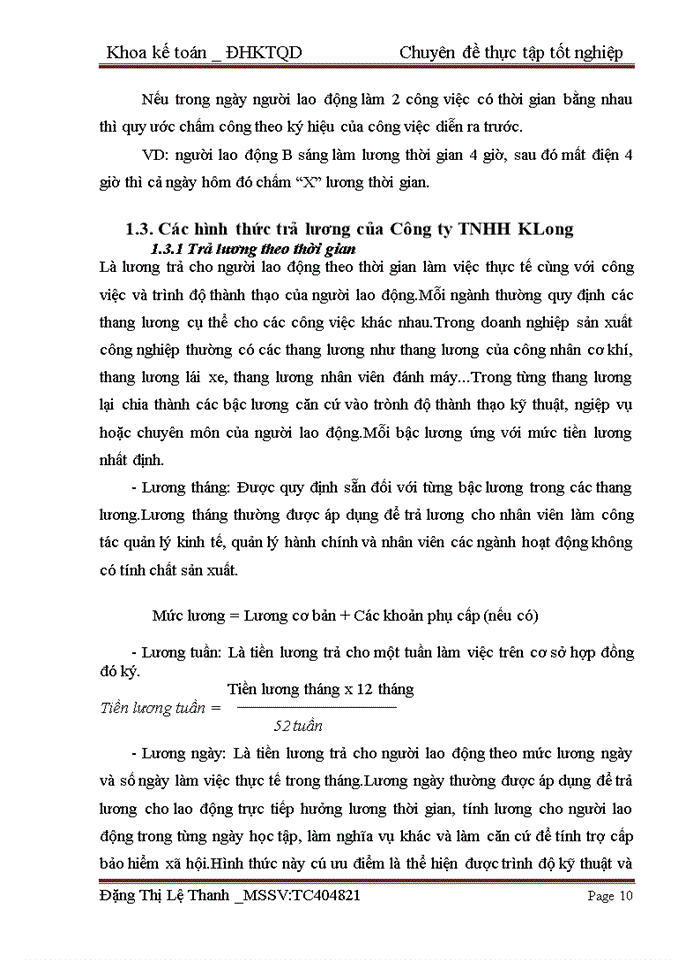 image for page Hoàn thiện công tác kế toán tiền lương và các khoản trích theo lương tại Công ty TNHH Klong