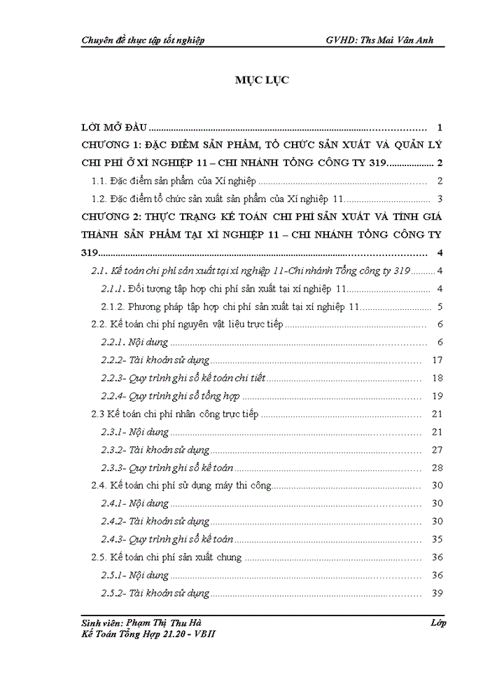 image for page Hoàn thiện kế toán tập hợp chi phí sản xuất và tính giá thành sản phẩm tại xí nghiệp 11 – Chi nhánh Tổng công ty 319