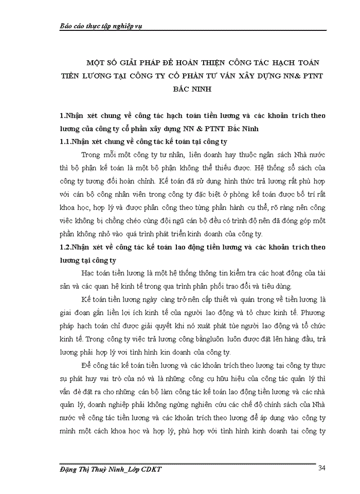 image for page Hạch toán công tác kế toán tiền lương và các khoản trích theo lương tại công ty cổ phần tư vấn xây dựng NN & PTNT Bắc Ninh