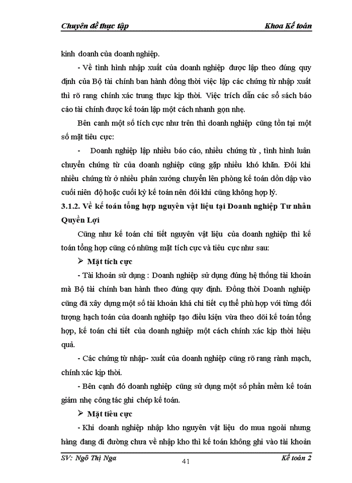 image for page Hoàn thiện kế toán nguyên vật, liệu tại Doanh nghiệp Tư nhân Quyền Lợi