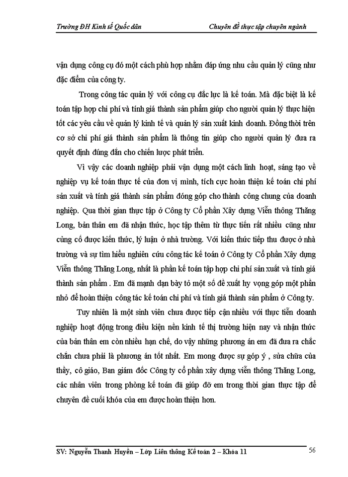 image for page Hoàn thiện kế toán chi phí sản xuất và tính giá thành sản phẩm tại Công ty Cổ phần Xây dựng Viễn thông Thăng Long