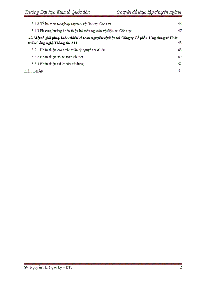 Hoàn thiện kế toán nguyên vật liệu tại công ty cổ phần ứng dụng và phát triển công nghệ thông tin ait