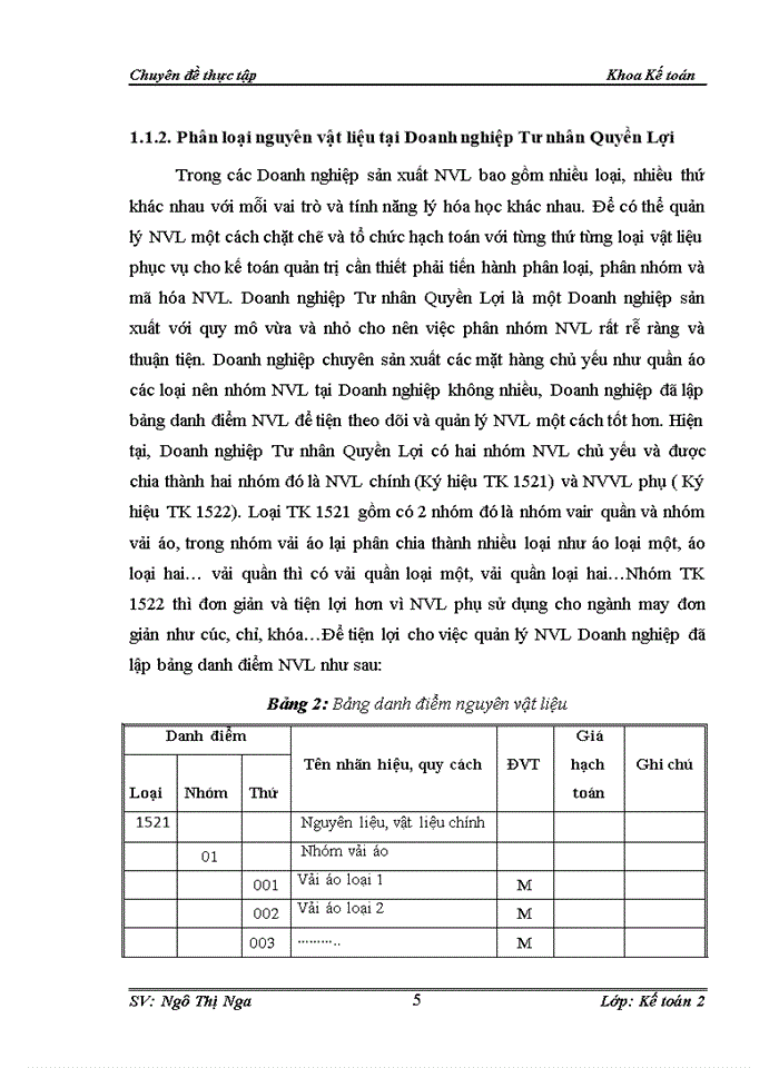 image for page Hoàn thiện kế toán nguyên vật, liệu tại Doanh nghiệp Tư nhân Quyền Lợi