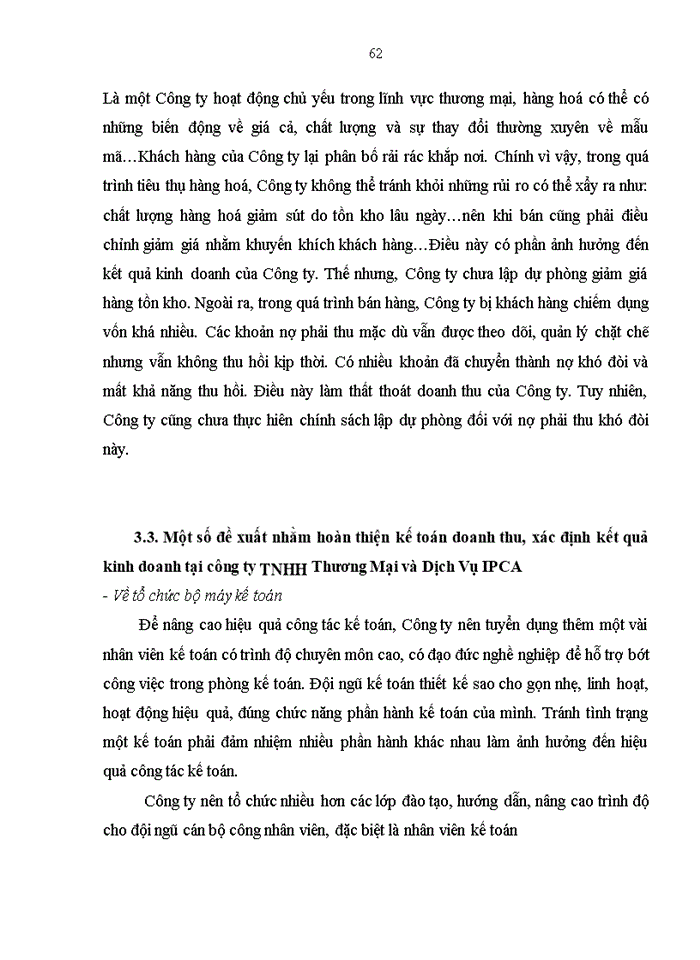 image for page Hoàn thiện hạch toán Doanh thu, xác định kết quả kinh doanh tại Công ty TNHH Thương Mại và Dịch Vụ  IPCA