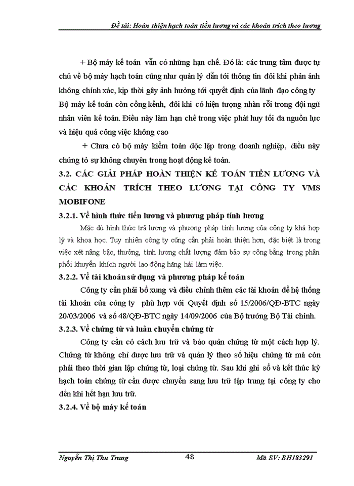 image for page Hoàn thiện hạch toán tiền lương và các khoản trích theo lương tại công ty thông tin di động VMS Mobifone