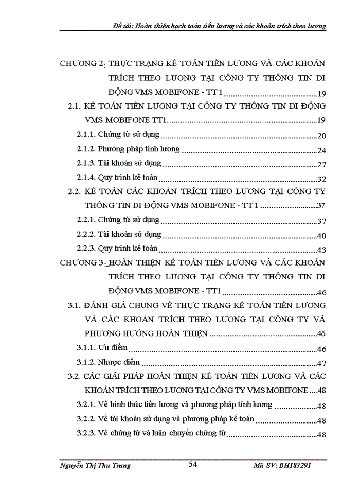 image for page Hoàn thiện hạch toán tiền lương và các khoản trích theo lương tại công ty thông tin di động VMS Mobifone