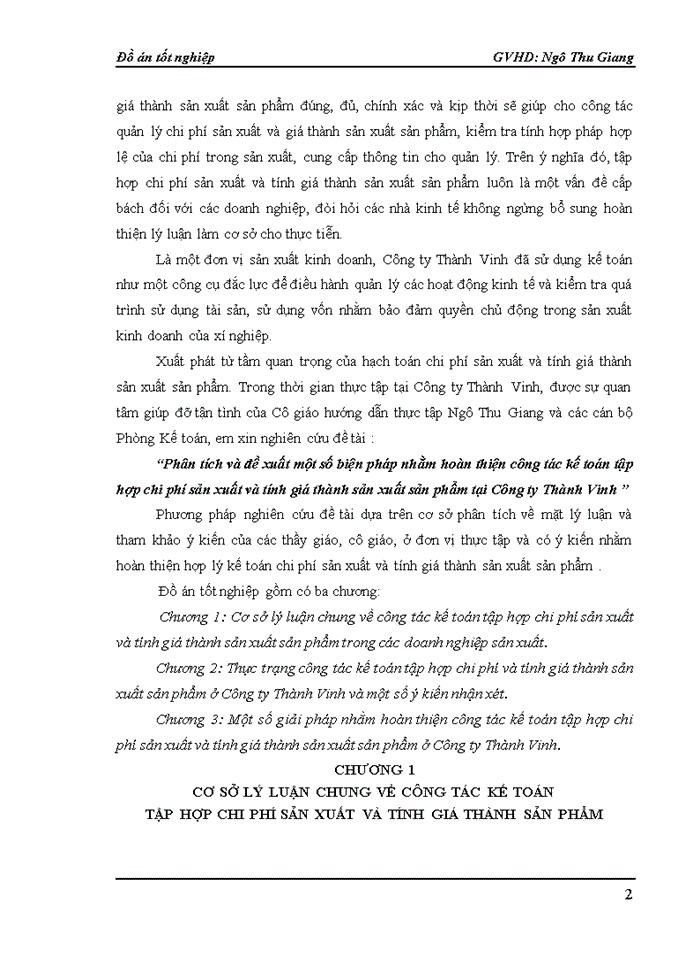image for page Phân tích và đề xuất một số biện pháp nhằm hoàn thiện công tác kế toán tập hợp chi phí sản xuất và tính giá thành sản xuất sản phẩm tại Công ty Thành Vinh