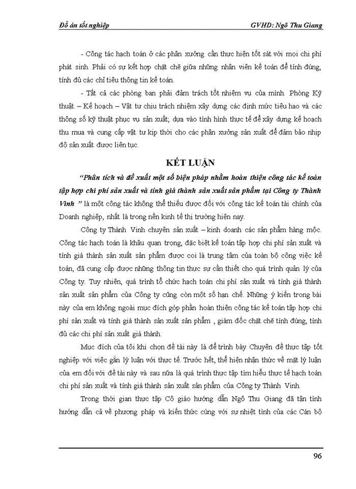 image for page Phân tích và đề xuất một số biện pháp nhằm hoàn thiện công tác kế toán tập hợp chi phí sản xuất và tính giá thành sản xuất sản phẩm tại Công ty Thành Vinh