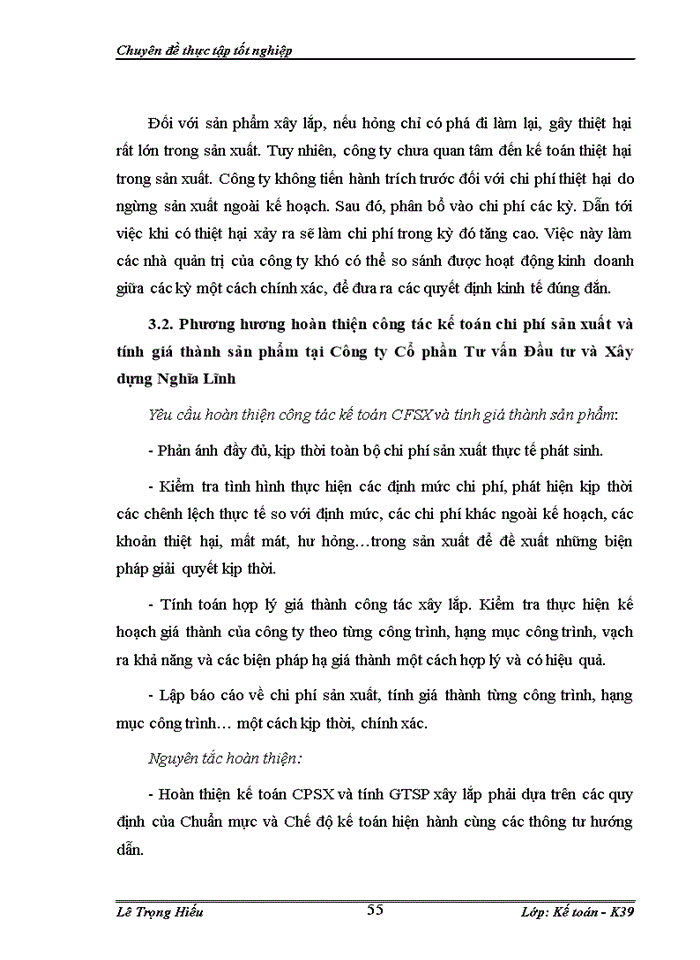 image for page Hoàn thiện kế toán chi phí sản xuất và tính giá thành sản phẩm tại Công ty Cổ phần Tư vấn Đầu tư và Xây dựng Nghĩa Lĩnh