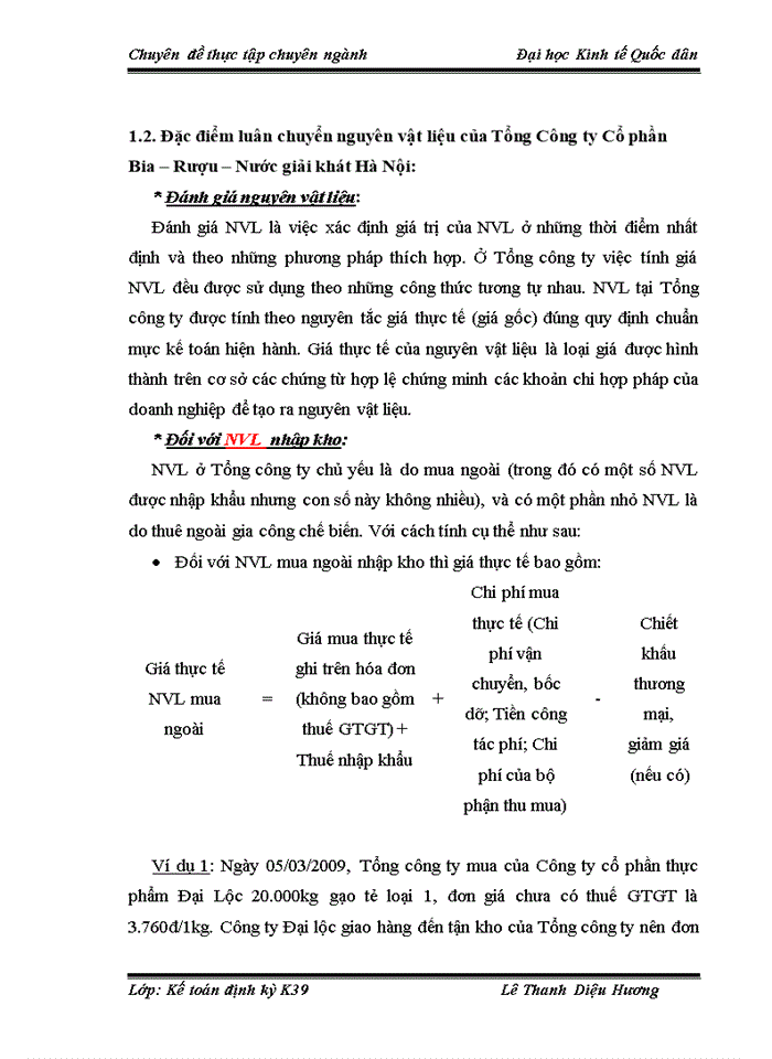 image for page Hoàn thiện kế toán nguyên vật liệu tại Tổng Công ty Cổ phần Bia – Rượu – Nước giải khát Hà Nội
