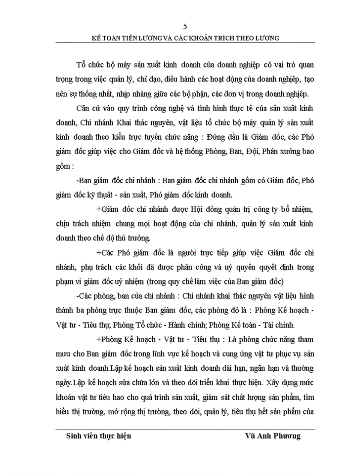 image for page Hoàn thiện kế toán tiền lương và các khoản trích theo lương tại Chi nhánh Khai thác nguyên, vật liệu - Công ty Cổ phần Xi măng Phú Thọ