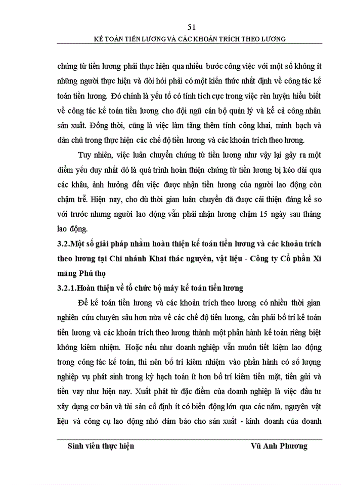 image for page Hoàn thiện kế toán tiền lương và các khoản trích theo lương tại Chi nhánh Khai thác nguyên, vật liệu - Công ty Cổ phần Xi măng Phú Thọ