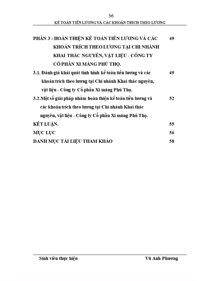 image for page Hoàn thiện kế toán tiền lương và các khoản trích theo lương tại Chi nhánh Khai thác nguyên, vật liệu - Công ty Cổ phần Xi măng Phú Thọ