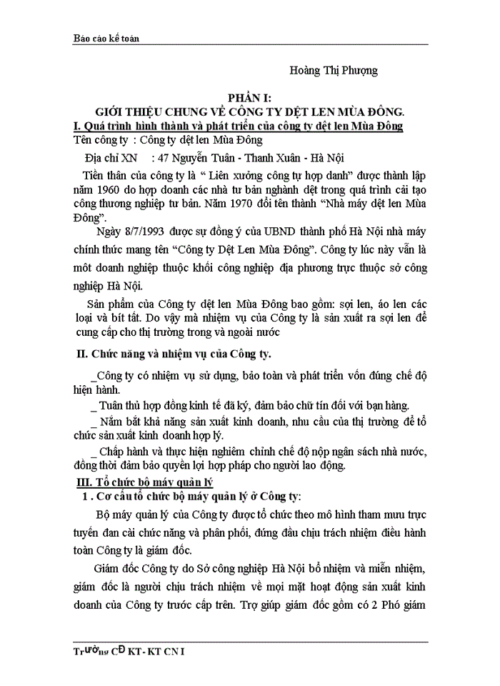 image for page Thực trạng công tác hạch toán kế toán tổng hợp tại Công ty dệt len  Mùa Đông