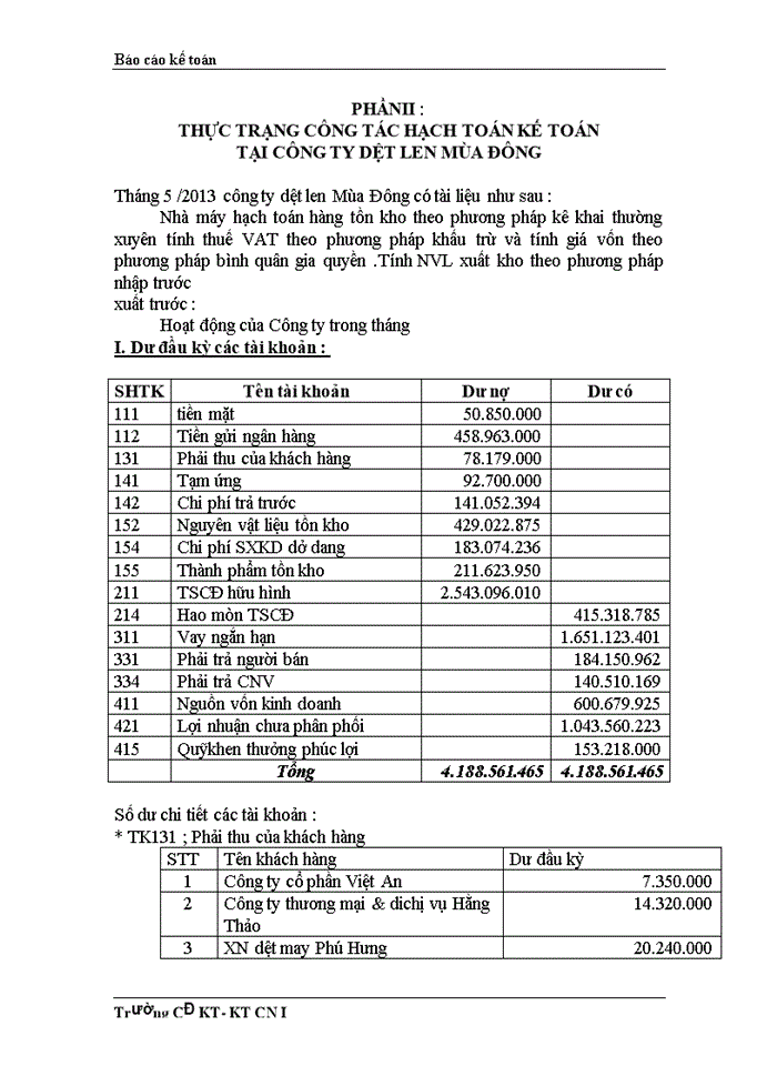 image for page Thực trạng công tác hạch toán kế toán tổng hợp tại Công ty dệt len  Mùa Đông