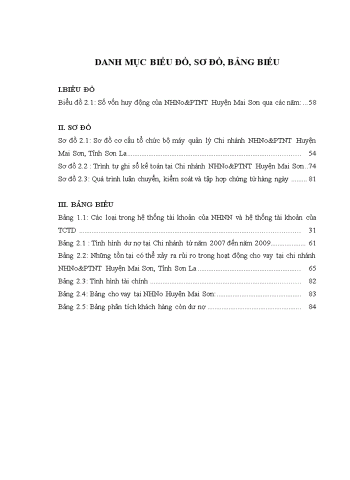 image for page Hoàn thiện tổ chức hạch toán kế toán với việc tăng cường kiểm soát rủi ro tại Chi nhánh Ngân hàng Nông nghiệp và Phát triển nông thôn Huyện Mai Sơn, Tỉnh Sơn La