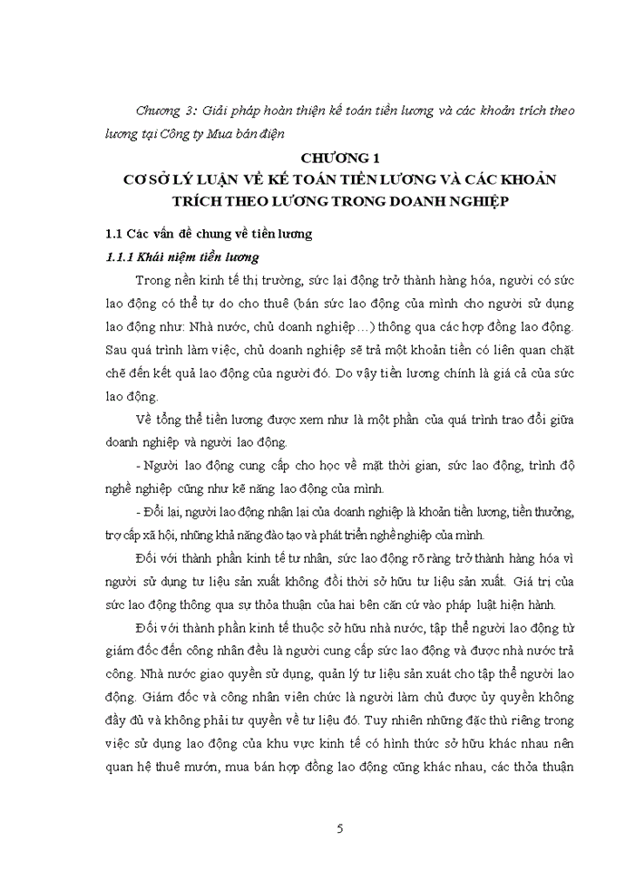 image for page Hoàn thiện kế toán tiền lương và các khoản trích theo lương tại Công ty Mua bán điện