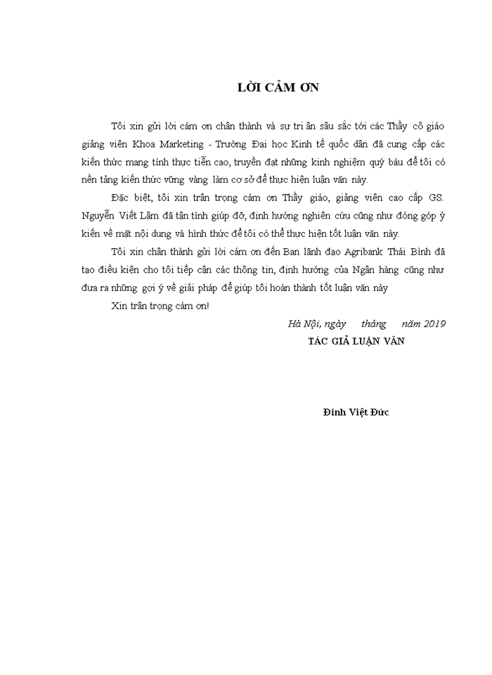 image for page Sự hài lòng của khách hàng cá nhân đối với dịch vụ cho vay tại Agribank – Nghiên cứu điển hình tại chi nhánh Thái Bình