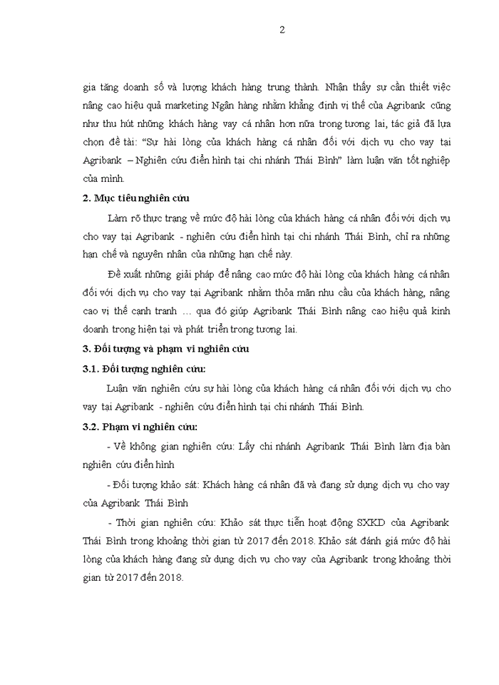 image for page Sự hài lòng của khách hàng cá nhân đối với dịch vụ cho vay tại Agribank – Nghiên cứu điển hình tại chi nhánh Thái Bình