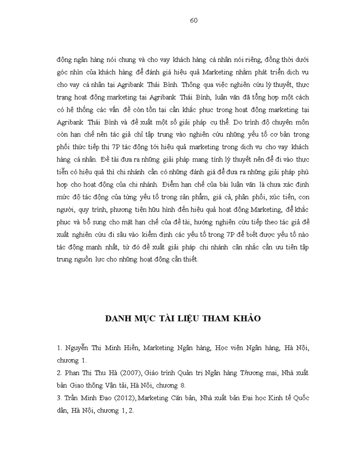 image for page Sự hài lòng của khách hàng cá nhân đối với dịch vụ cho vay tại Agribank – Nghiên cứu điển hình tại chi nhánh Thái Bình