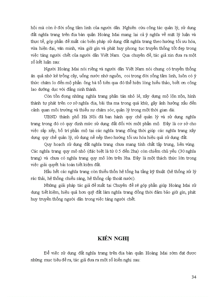 image for page Công tác quản lý, sử dụng đất nghĩa trang trên địa bàn quận hoàng mai. thực trạng và giải pháp