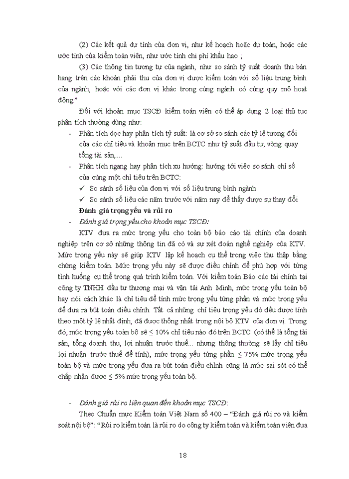 image for page Thực trạng quy trình kiểm toán tài sản cố định trong quy trình kiểm toán báo cáo tài chính do Công ty TNHH đầu từ thương mại và vận tải Anh Minh thực hiện