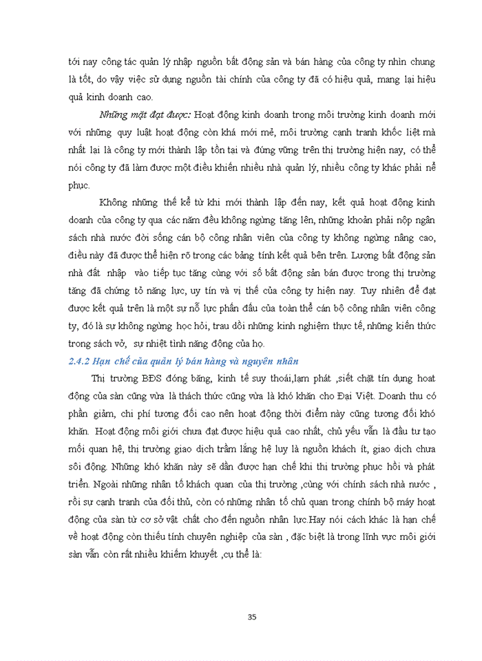 image for page Quản lý bán hàng của công ty cổ phần đầu tư và thương mại bất động sản Đại Việt