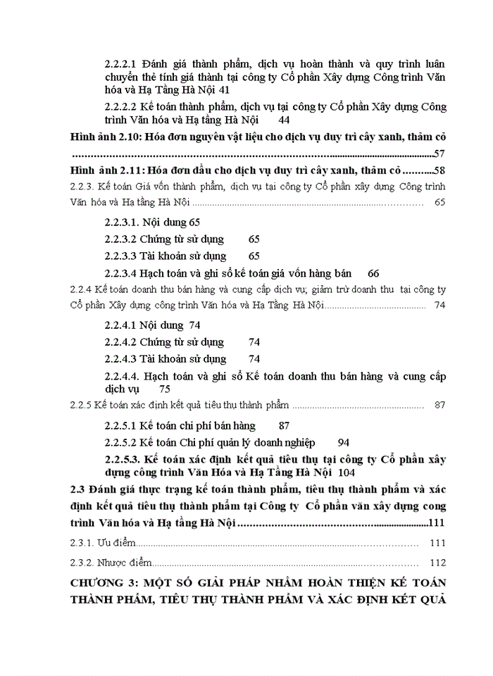 image for page Kế toán thành phẩm, tiêu thụ thành phẩm và xác định kết quả tiêu thụ tại công ty Cổ phần Xây dựng Công trình Văn hóa và Hạ Tầng Hà Nội