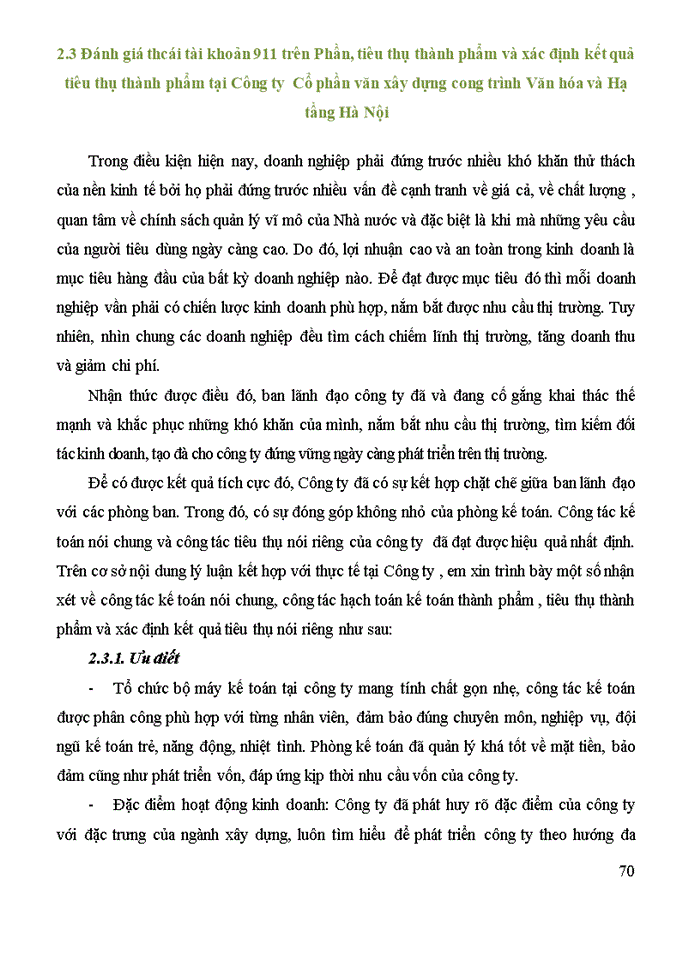 image for page Kế toán thành phẩm, tiêu thụ thành phẩm và xác định kết quả tiêu thụ tại công ty Cổ phần Xây dựng Công trình Văn hóa và Hạ Tầng Hà Nội