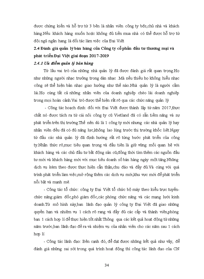 image for page Quản lý bán hàng của công ty cổ phần đầu tư và thương mại bất động sản Đại Việt