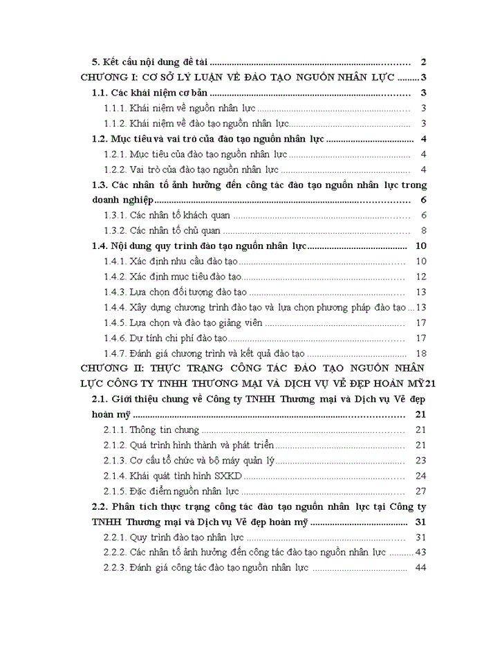 image for page Hoàn thiện công tác đào tạo nguồn nhân lực tại Công ty TNHH Thương mại và Dịch vụ Vẻ đẹp hoàn mỹ