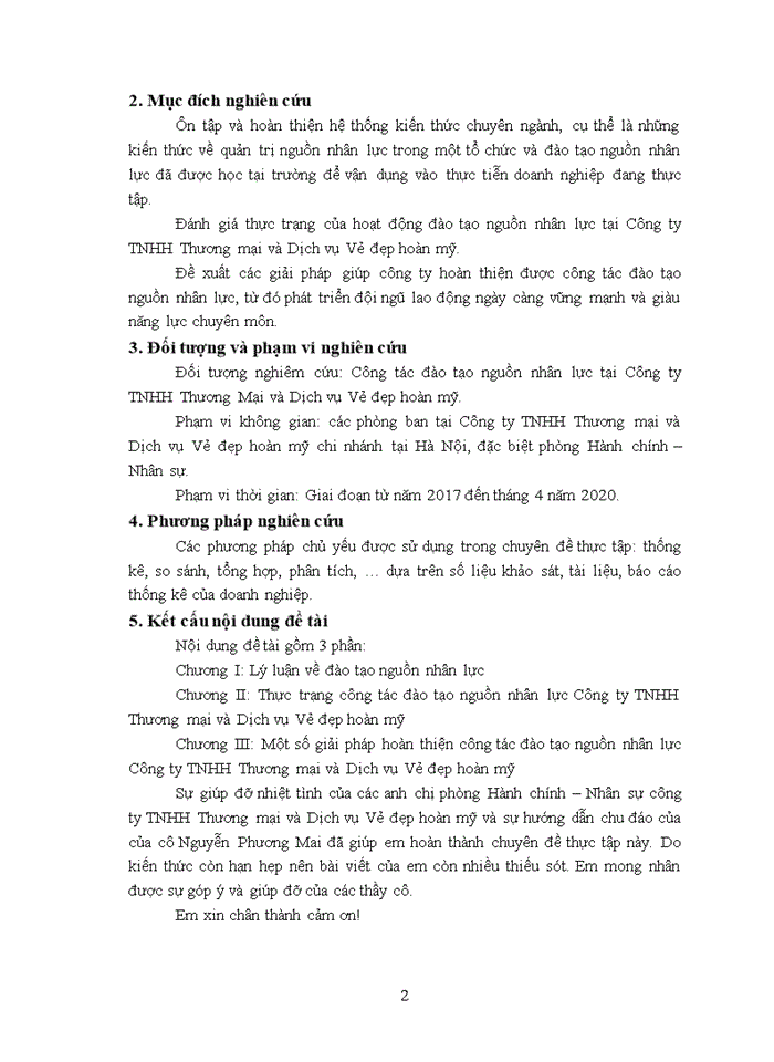 image for page Hoàn thiện công tác đào tạo nguồn nhân lực tại Công ty TNHH Thương mại và Dịch vụ Vẻ đẹp hoàn mỹ