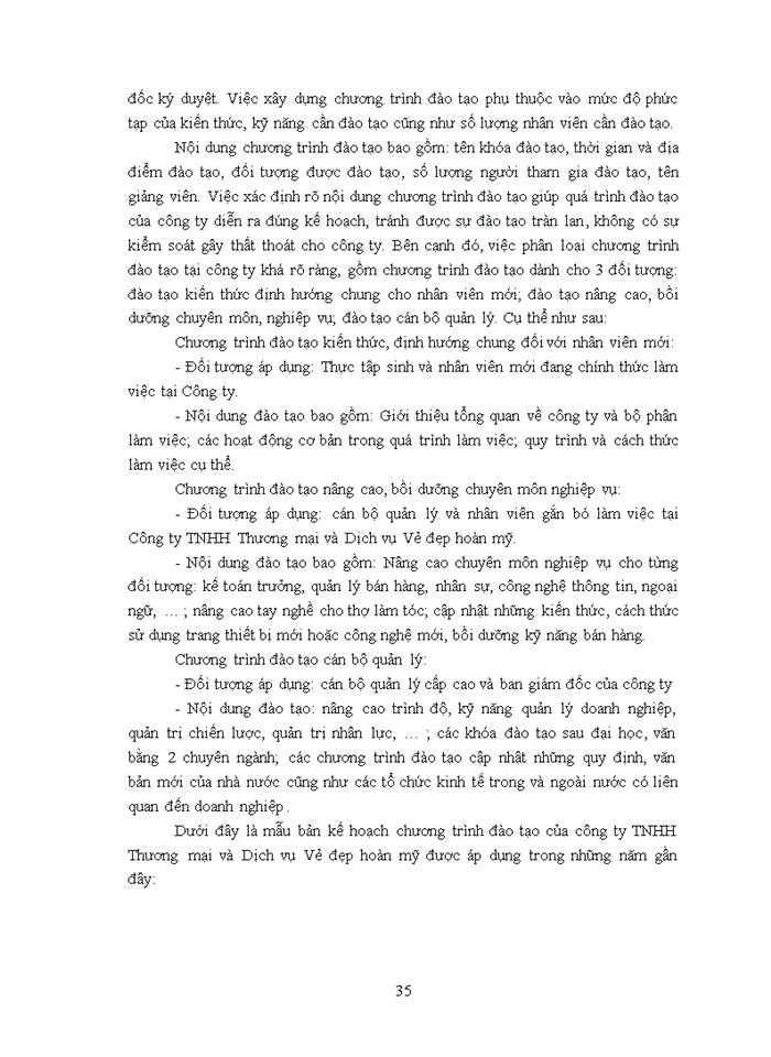 image for page Hoàn thiện công tác đào tạo nguồn nhân lực tại Công ty TNHH Thương mại và Dịch vụ Vẻ đẹp hoàn mỹ