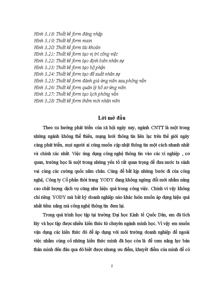 image for page Xây dựng phần mềm quản lý tuyển dụng nhân sự cho công ty cổ phần thời trang YODY