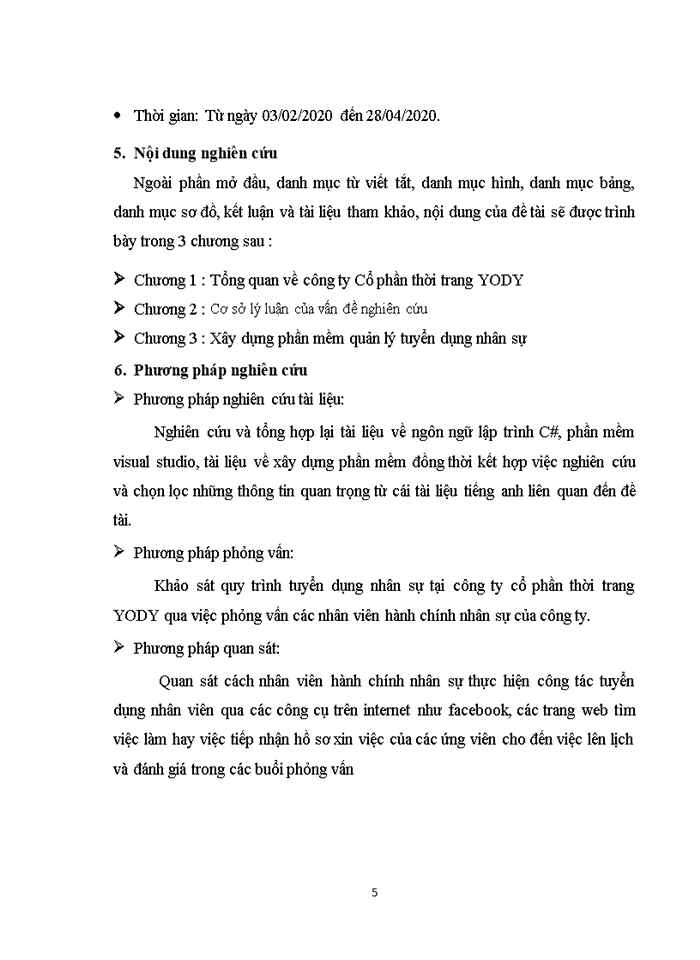 image for page Xây dựng phần mềm quản lý tuyển dụng nhân sự cho công ty cổ phần thời trang YODY