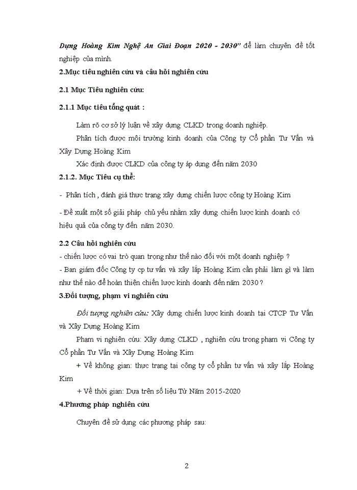 image for page Xây dựng chiến lược kinh doanh của công ty cổ phần tư vấn và xây dựng Hoàng Kim Nghệ An giai đoạn 2020-2030
