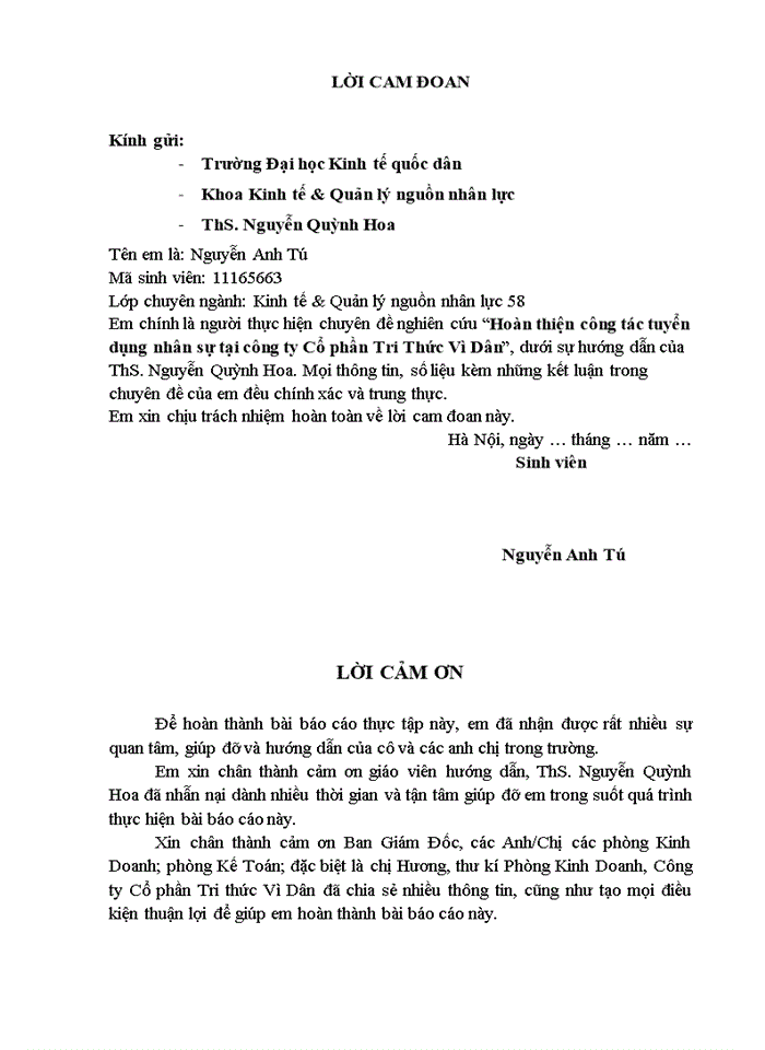 image for page Hoàn thiện công tác tuyển dụng nhân sự tại công ty cổ phần tri thức vì dân