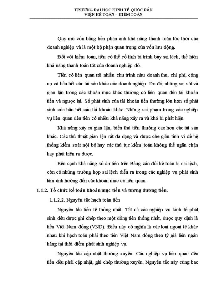 image for page Kiểm toán khoản mục tiền và các khoản tương đương tiền trong kiểm toán báo cáo tài chính