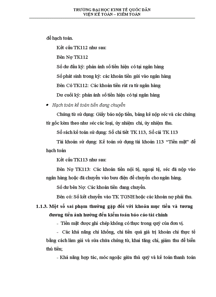 image for page Kiểm toán khoản mục tiền và các khoản tương đương tiền trong kiểm toán báo cáo tài chính