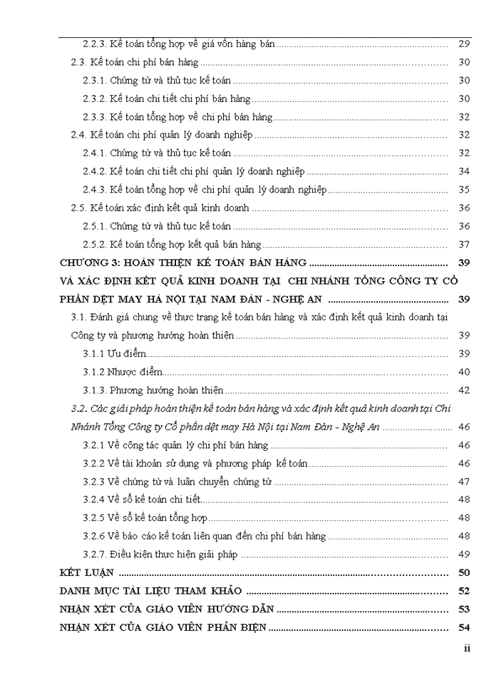 image for page Hoàn thiện kế toán bán hàng và xác định kết quả kinh doanh tại Chi nhánh Nam Đàn - Tổng Công ty Cổ phần Dệt May Hà Nội