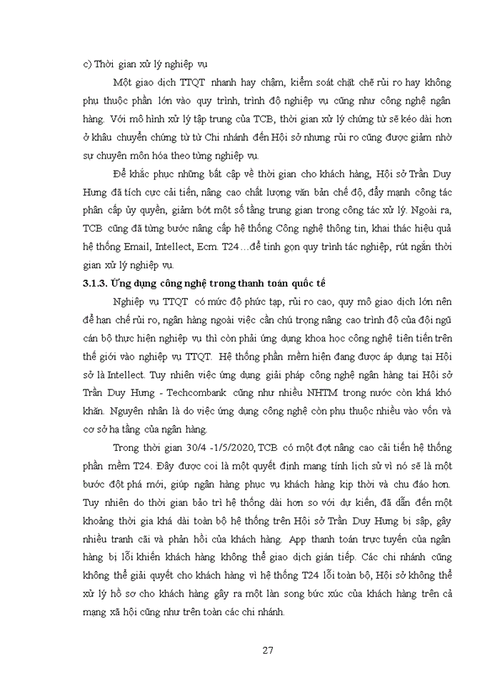 image for page Phát triển hoạt động thanh toán quốc tế tại Hội sở Trần Duy Hưng - Ngân hàng thương mại cổ phần Kỹ Thương Việt Nam Techcombank
