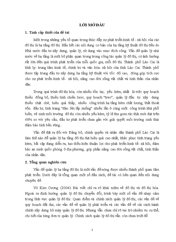 image for page Quản lý nhà nước về hạ tầng đô thị” chưa có một công trình nghiên cứu nào riêng biệt, cụ thể và có hệ thống. Hơn nữa vấn đề “Quản lý hạ tầng đô thị của Thành phố Lào Cai
