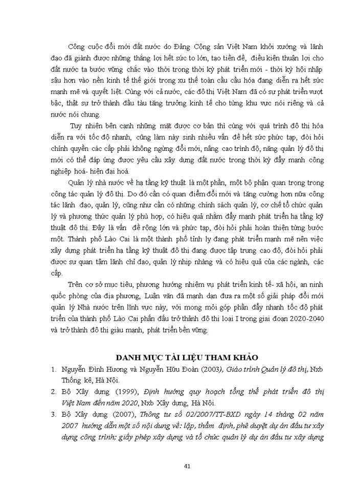 image for page Quản lý nhà nước về hạ tầng đô thị” chưa có một công trình nghiên cứu nào riêng biệt, cụ thể và có hệ thống. Hơn nữa vấn đề “Quản lý hạ tầng đô thị của Thành phố Lào Cai