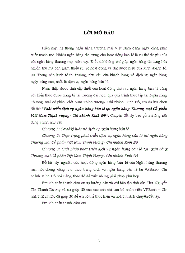 image for page Phát triển dịch vụ ngân hàng bán lẻ tại ngân hàng Thương mại Cổ phần Việt Nam Thịnh vượng- Chi nhánh Kinh Đô