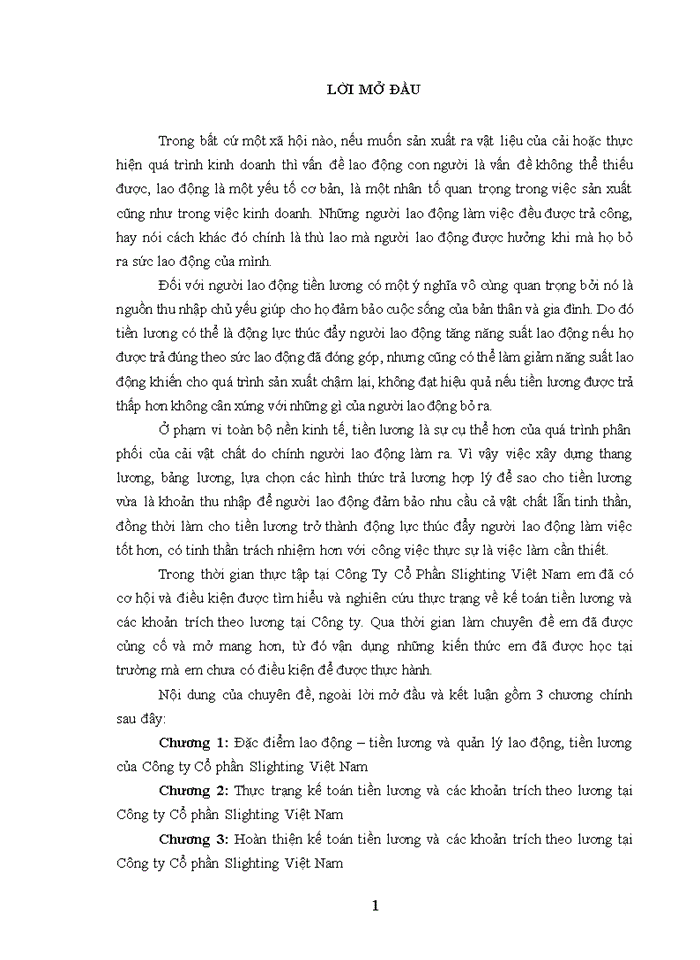 image for page Kế toán tiền lương và các khoản trích theo lương tại công ty cổ phần slighting việt nam