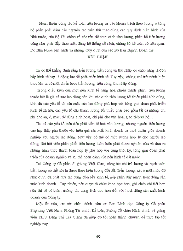 image for page Kế toán tiền lương và các khoản trích theo lương tại công ty cổ phần slighting việt nam