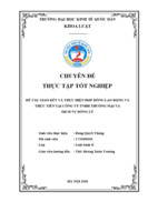 Giao kết và thực hiện hợp đồng lao động và thực tiễn tại công ty tnhh thương mại và dịch vụ đông lý